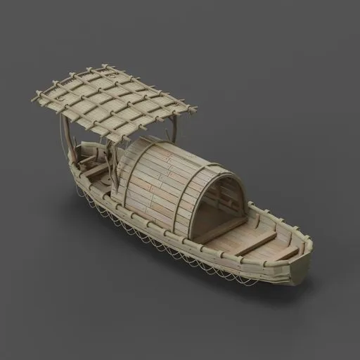 LowPoly Sampan Boat