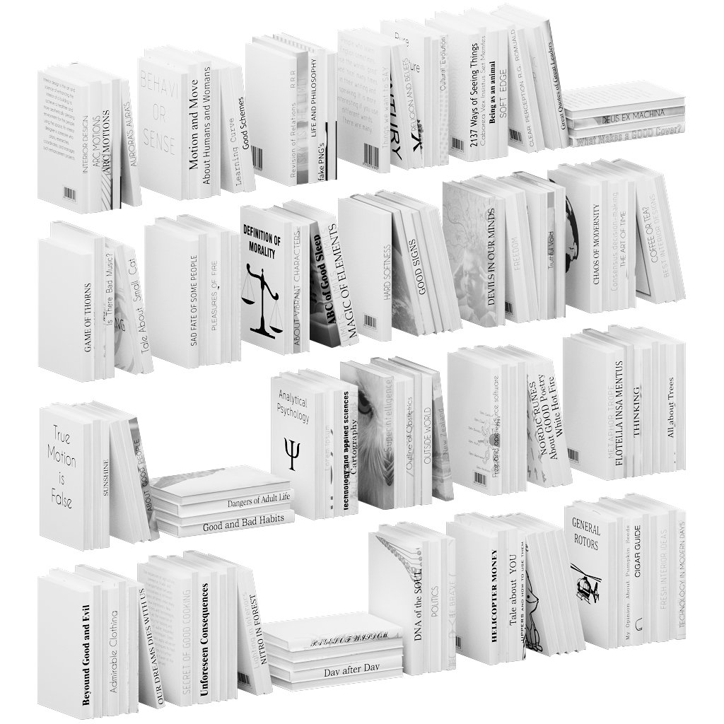 Set of Books B Books models BlenderKit