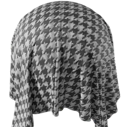 Black and white weave sweater fabric PBR material for 3D modeling in Blender with metallic, AO, albedo, roughness, displacement maps.