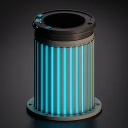 neon Sci-fi trash bin