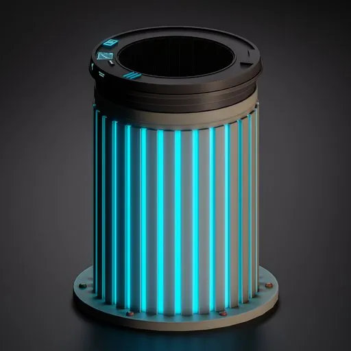 neon Sci-fi trash bin
