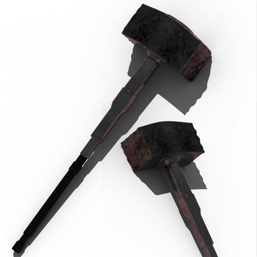 Detailed 3D render of a weathered war hammer, suitable for Blender 3D projects on historic military arms.