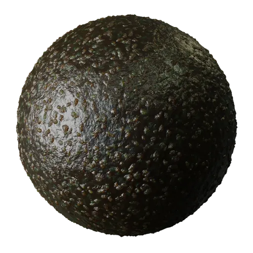 Realistic avocado skin PBR texture for 3D material in Blender, with fine detail and lifelike green surface.