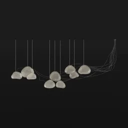 Modern Cluster Pendant Light – Multi Glass Ceiling Lamp Chandelier