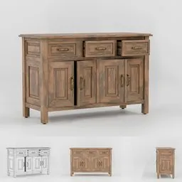 Rustic Wooden Sideboard Cabinet