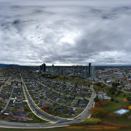 Aerial City Cloudy Overcast Sky