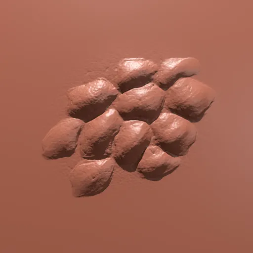 Dragon-scale-pattern 3D sculpting brush for detailed creature modeling in Blender.