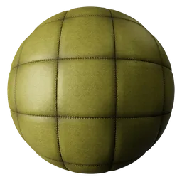 Square Stitch Leather Green