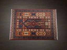 Detailed Persian carpet texture for Blender 3D modeling, intricate pattern, optimized for high-quality bed renders.