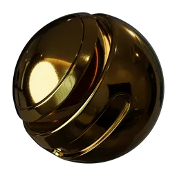 High-quality PBR gold texture for 3D rendering in Blender, suitable for creating photorealistic metal elements.