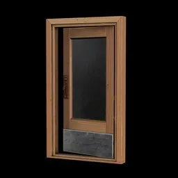 Detailed wooden door 3D model with high-quality 4k textures, perfect for Blender rendering and architectural visualizations.