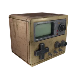 3D-rendered vintage-style gaming monitor with modern controls, ideal for Blender 3D enthusiasts and retro decoration aficionados.