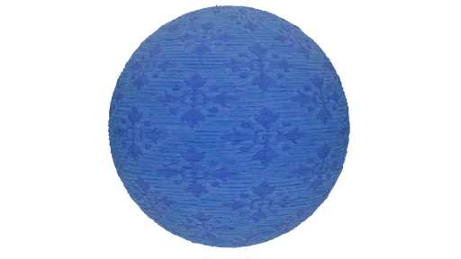 Blue Brocade Quatrefoil Fabric