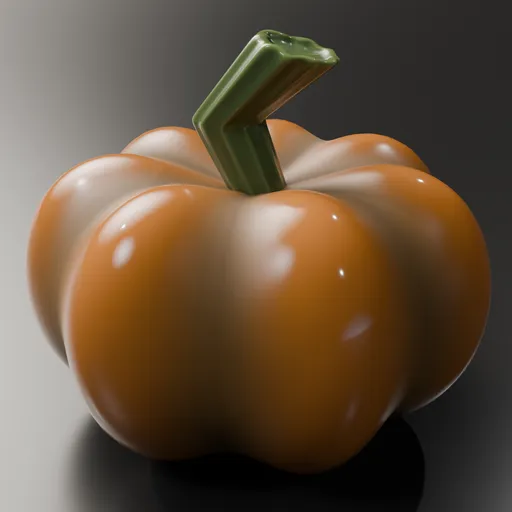 3D-rendered orange pumpkin with a stylized design, ideal for Blender modeling and Halloween scenes.