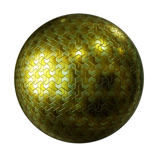 High-resolution PBR texture for 3D rendering, showcasing a seamless, decorative metallic surface suitable for Blender.