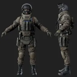 Police Tactical Unit Rigged Beige