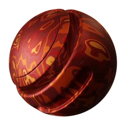 Organic material with warm colored pattern