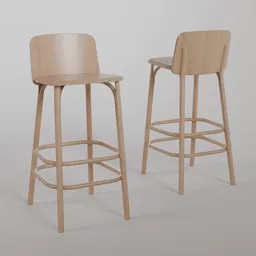 Split Barstool B0 - natural varnish