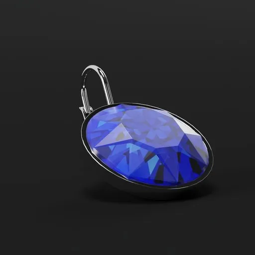 Blue Gem Earring