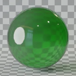 High-quality green Procedural Clear Resin material for Blender 3D with realistic IOR settings for PBR shading.