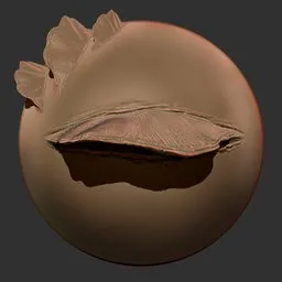 3D sculpting brush creating textured effects on model, ideal for mutant surfaces in Blender 3D.