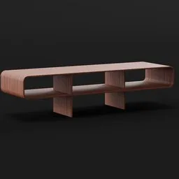 High-resolution 3D model of modern Loop Coffee Table, versatile for architectural renders and games, with customizable materials.
