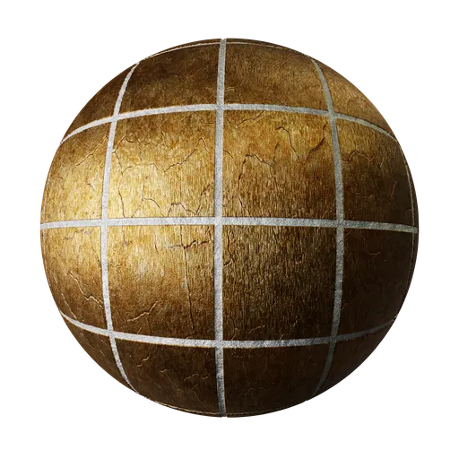 High-resolution PBR gold tile texture for 3D modeling and Blender artists.
