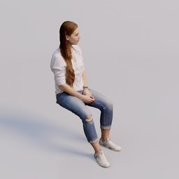 3D soul - sitting young woman Eliska