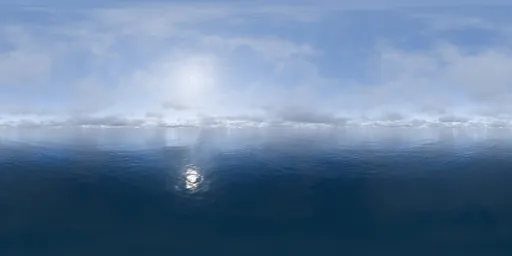 Blue Sea Cloudy Sky