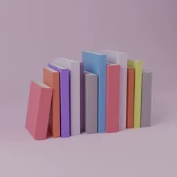 Stylized Lowpoly Book Set