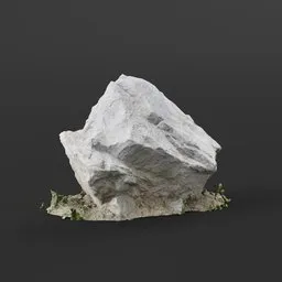 "3D model of a mineral stone with moss by Jenő Gyárfás, created in Blender 3D software. Detailed scenery featuring chalk cliffs and inspired by Louis-Michel van Loo, based on a Photoscan from Zabovresky. Perfect for environment element projects."