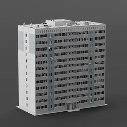 Soviet-Style Apartment Block Building