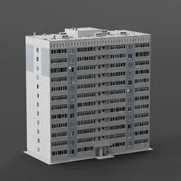 Soviet-Style Apartment Block Building