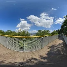 Daytime wooden bridge