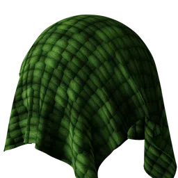 Green heavy padded fabric texture for Blender 3D PBR material resource.
