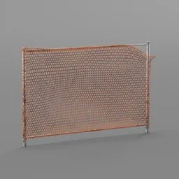 Detailed 3D model of an orange safety railing, ready for Blender 3D cityscape integration.