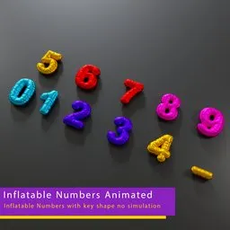 Numbers balloons with Inflate Animation