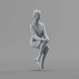 Lowpoly Female Sitting