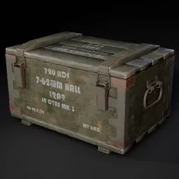 Old Wooden Military Weapon Box