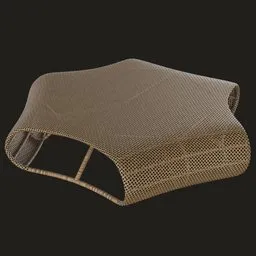 Innovative 3D model of a modern, textured coffee table with a unique sculptural form, optimized for Blender.