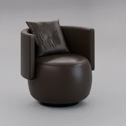 Espresso Leather Tub Chair