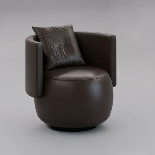 Espresso Leather Tub Chair