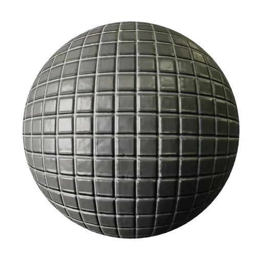 High-resolution 2K glossy tile PBR texture with realistic smears and displacement mapping for 3D modeling in Blender.