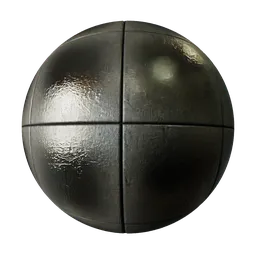 High-resolution 2K PBR Metal Tiles Texture with scratches and displacement for SCI-FI 3D modeling in Blender.