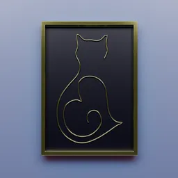 Gold Cat Shape Picture Frame