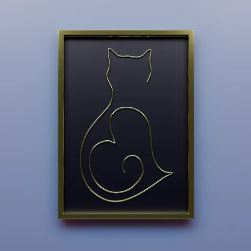 Gold Cat Shape Picture Frame