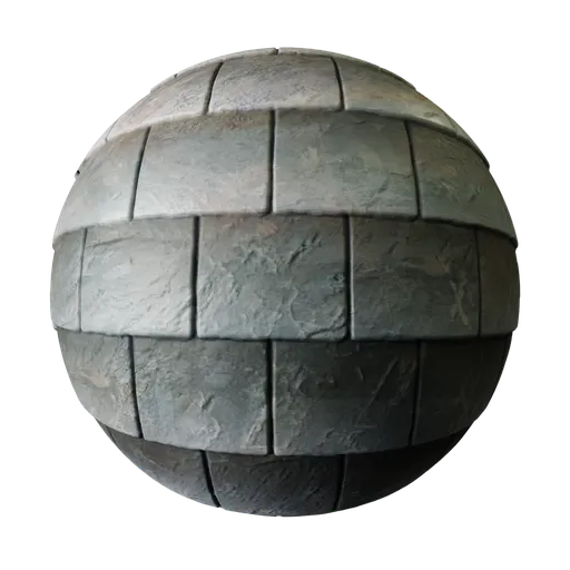 High-resolution 3D PBR slate roof tiles material with realistic texture details and displacement for Blender and other 3D apps.