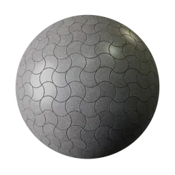 Fan shaped grey pavement