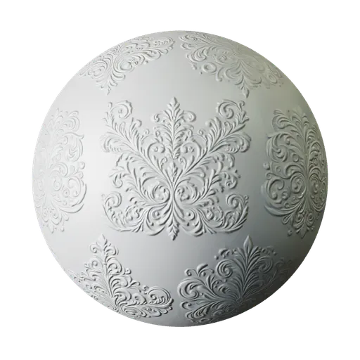 High-resolution Victorian style PBR wallpaper texture for 3D modeling in Blender, detailed and seamless for historical interior designs.