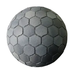 High-quality hexagon paving 3D material for Blender with realistic 2K texture detailing.